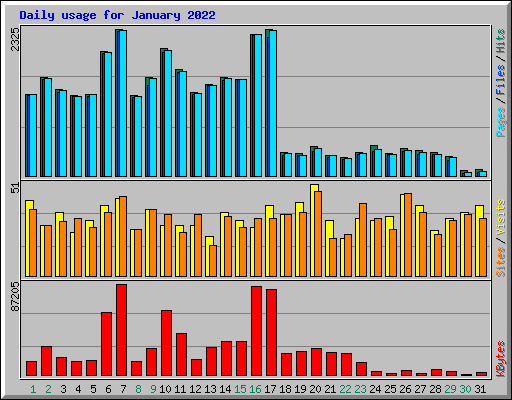 Daily usage for January 2022