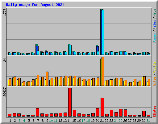 Daily usage for August 2024