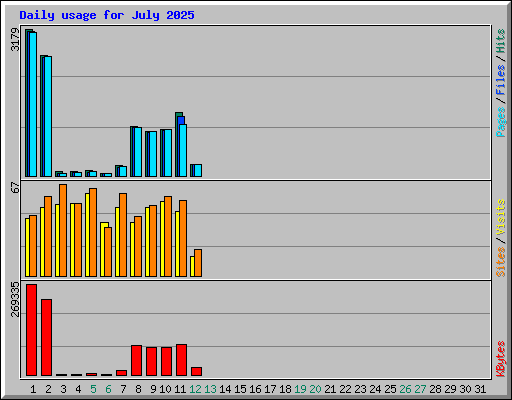 Daily usage for July 2025
