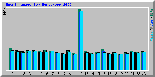 Hourly usage for September 2020