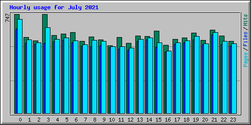 Hourly usage for July 2021