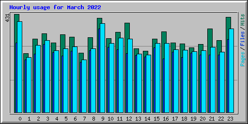 Hourly usage for March 2022