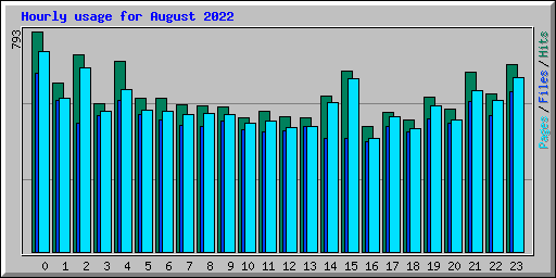 Hourly usage for August 2022