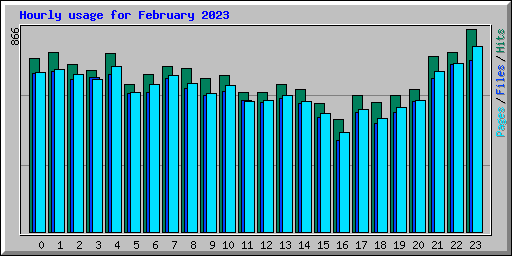 Hourly usage for February 2023