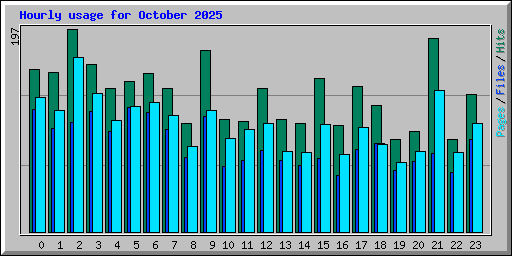 Hourly usage for October 2025