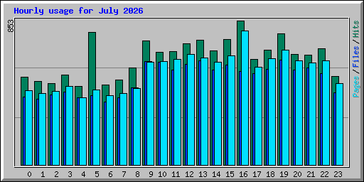 Hourly usage for July 2026